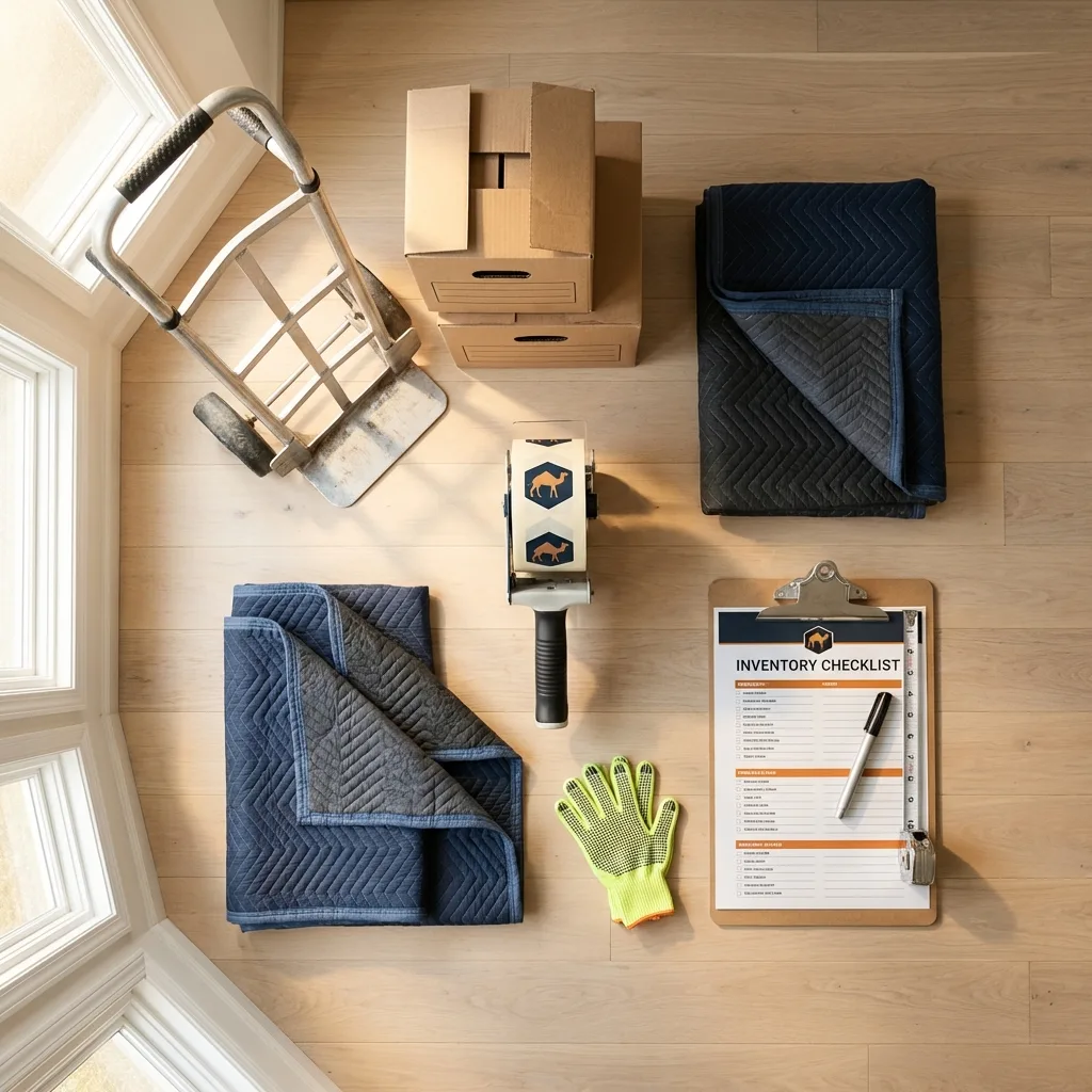 Professional moving supplies and packing materials layout for Lincoln City residential relocations